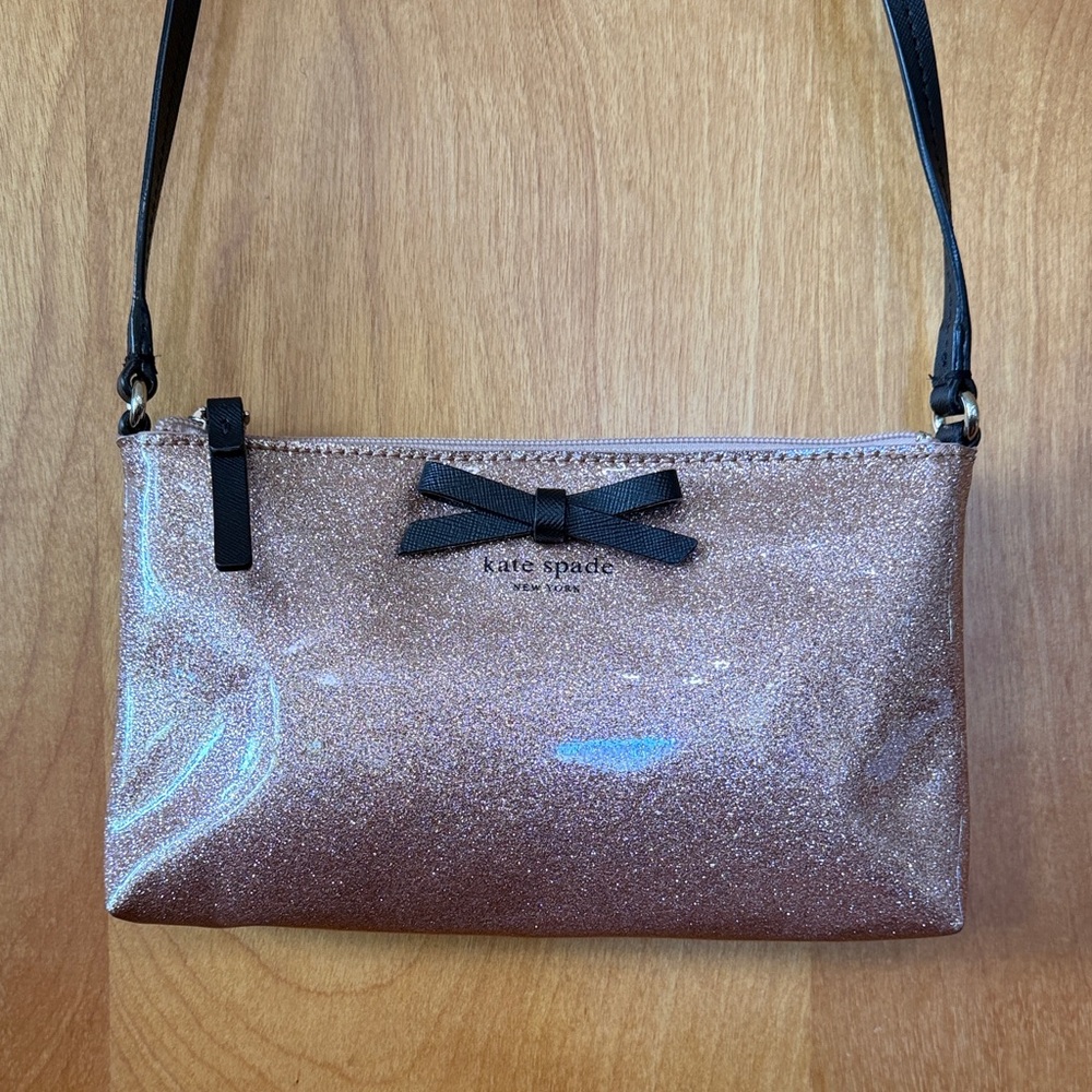 Kate Spade Rose Gold Glitter Crossbody Bag